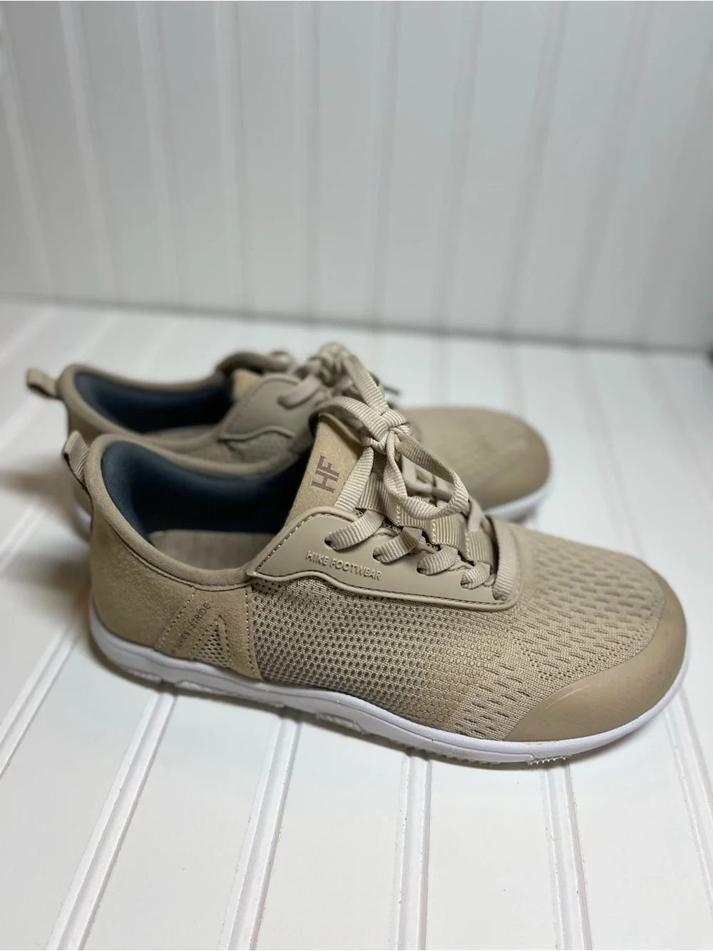 Hike Footwear HF Stride Barefoot Sneakers in a versatile beige/taupe colorway.